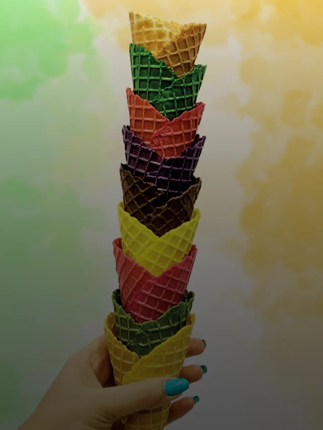 Waffle Cones in Seven Colours: A Must-Have for Every Ice Cream Parlour!