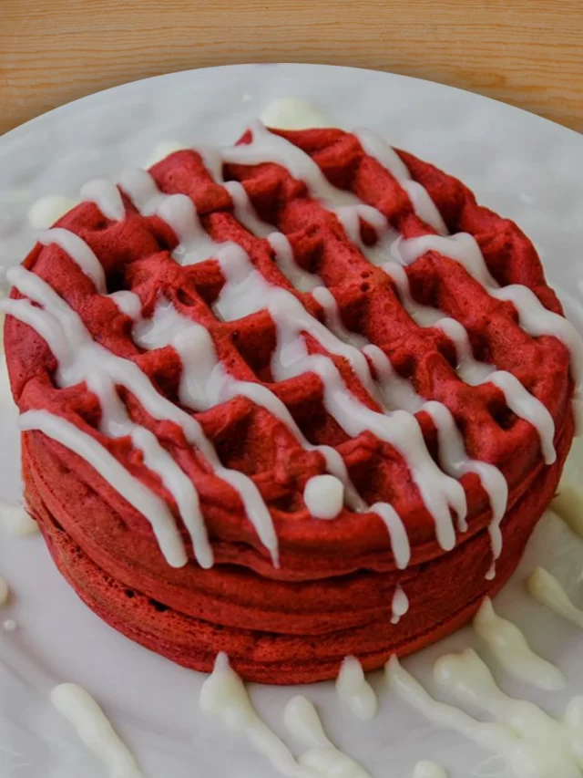Easiest Ever Eggless Cream Cheese Red Velvet Waffle Recipe: Amazingly Delicious