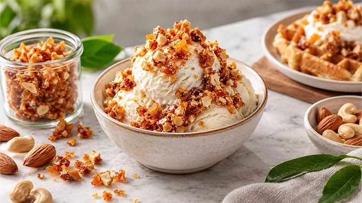 vegan-butterscotch-nuts-switch-to-plant-based-toppings Vegan Butterscotch Nuts by Nitin’s Premixes for plant-based desserts