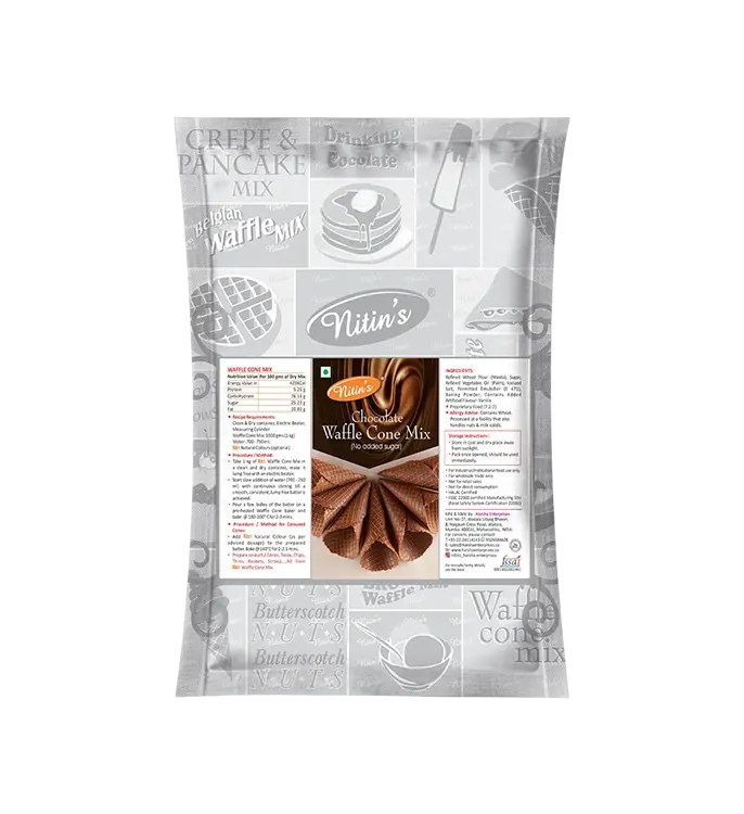 Product Pack of Nitin’s Chocolate Waffle Cone Mix