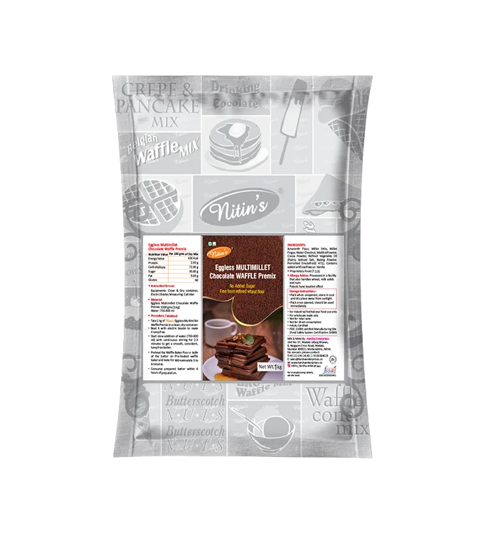 Product Pack of Nitin’s Chocolate No Added Sugar Multi Millet Waffle Mix