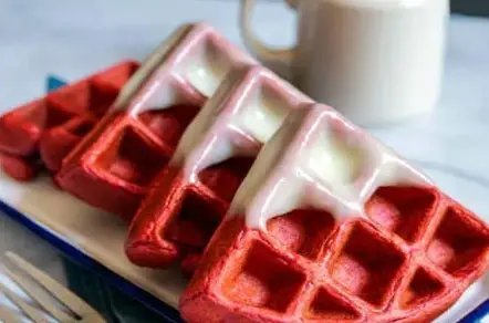 Eggless Cream Cheese Red Velvet Belgian Waffle Mix